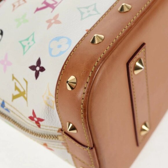 LOUIS VUITTON Monogram Multicolor Alma Hand Bag White M92647 LV Auth 133443V - Picture 4 of 16